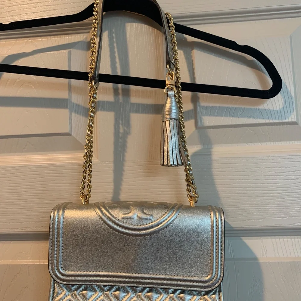 Tory Burch Gold Small Fleming Leather Handbag - Picture 3 of 13